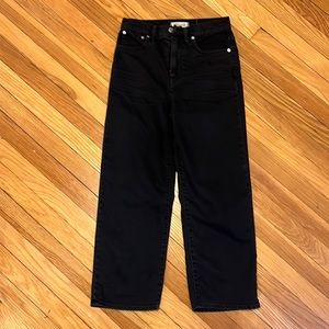 Madewell Slim Wide-Leg Crop Black Jeans